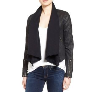 Free People Drape Front Coated Jean Jacket